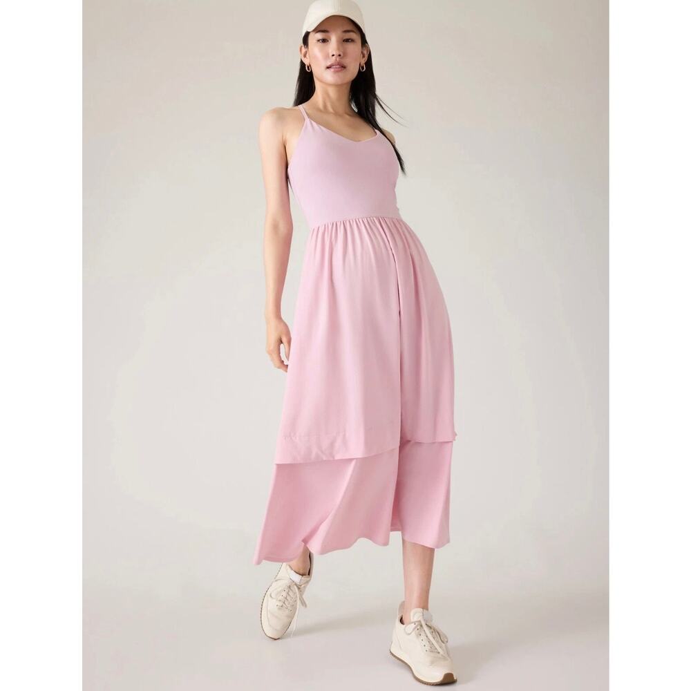 Athleta Blush Pink Layered Midi Dress